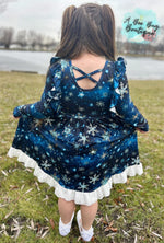 Load image into Gallery viewer, Snowflake Magic Crossback Twirl Dress
