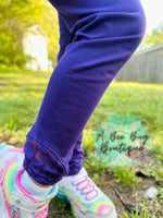 Load image into Gallery viewer, Purple Lace Insert Leggings
