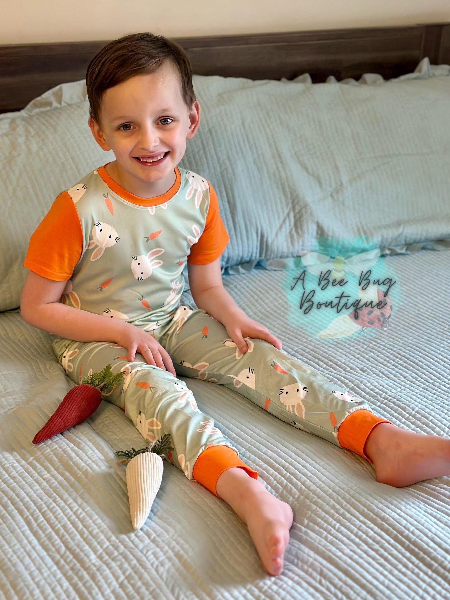 Green Bunnies Pj Set