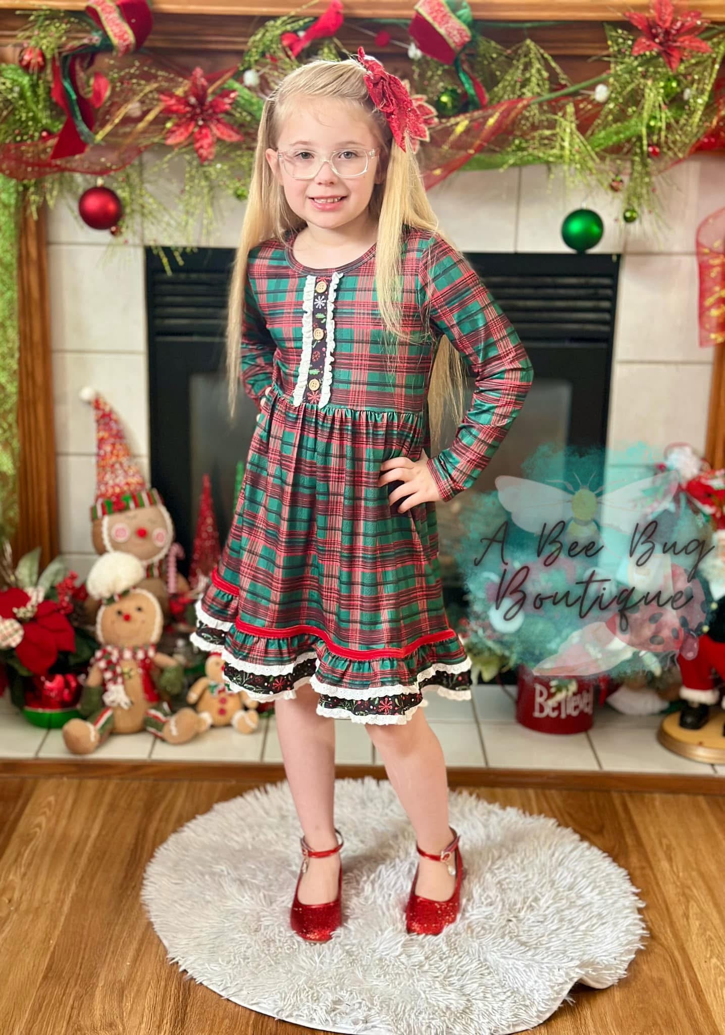 Classic Christmas Plaid Dress