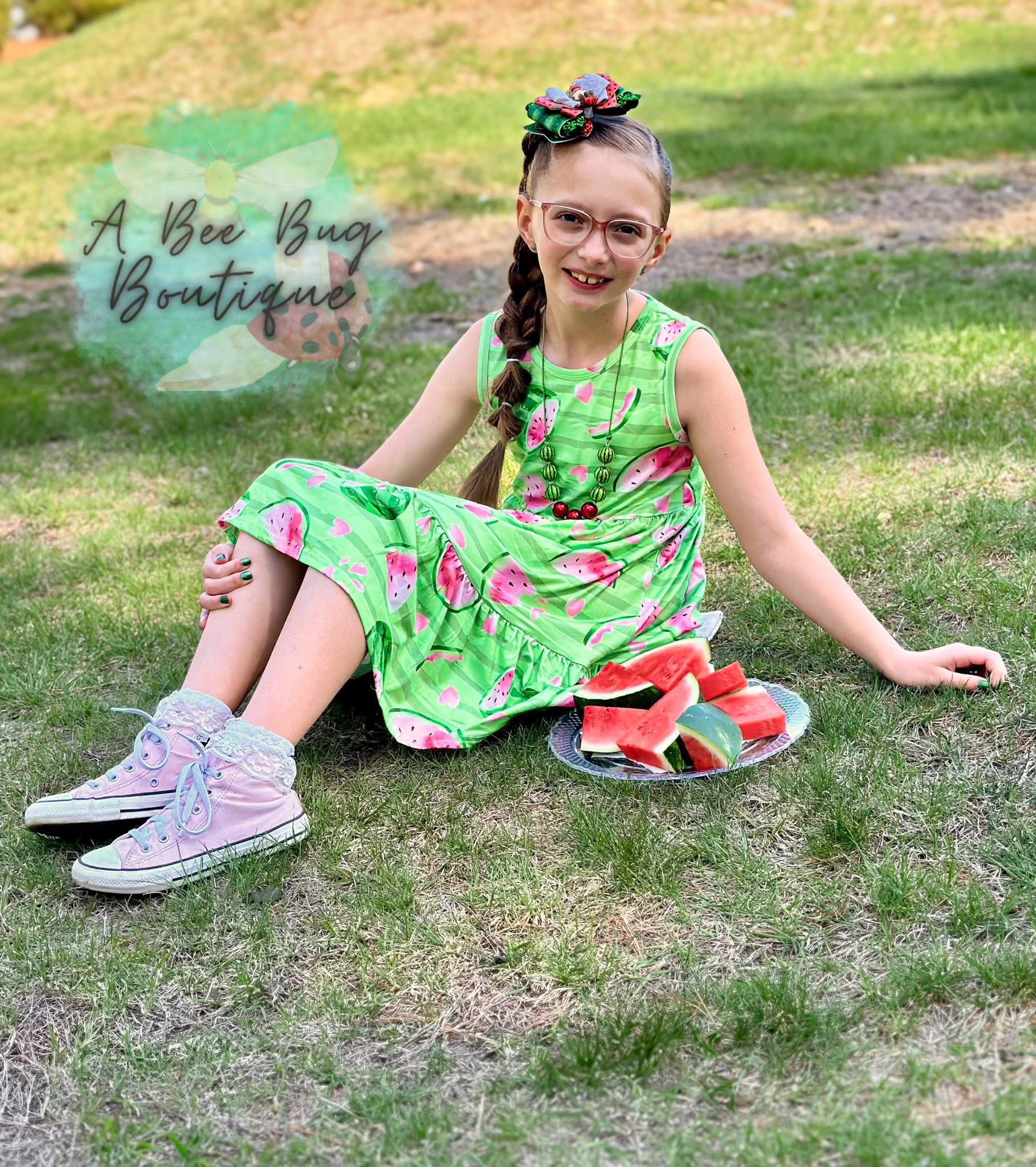 Watermelon Whirl Tiered Dress
