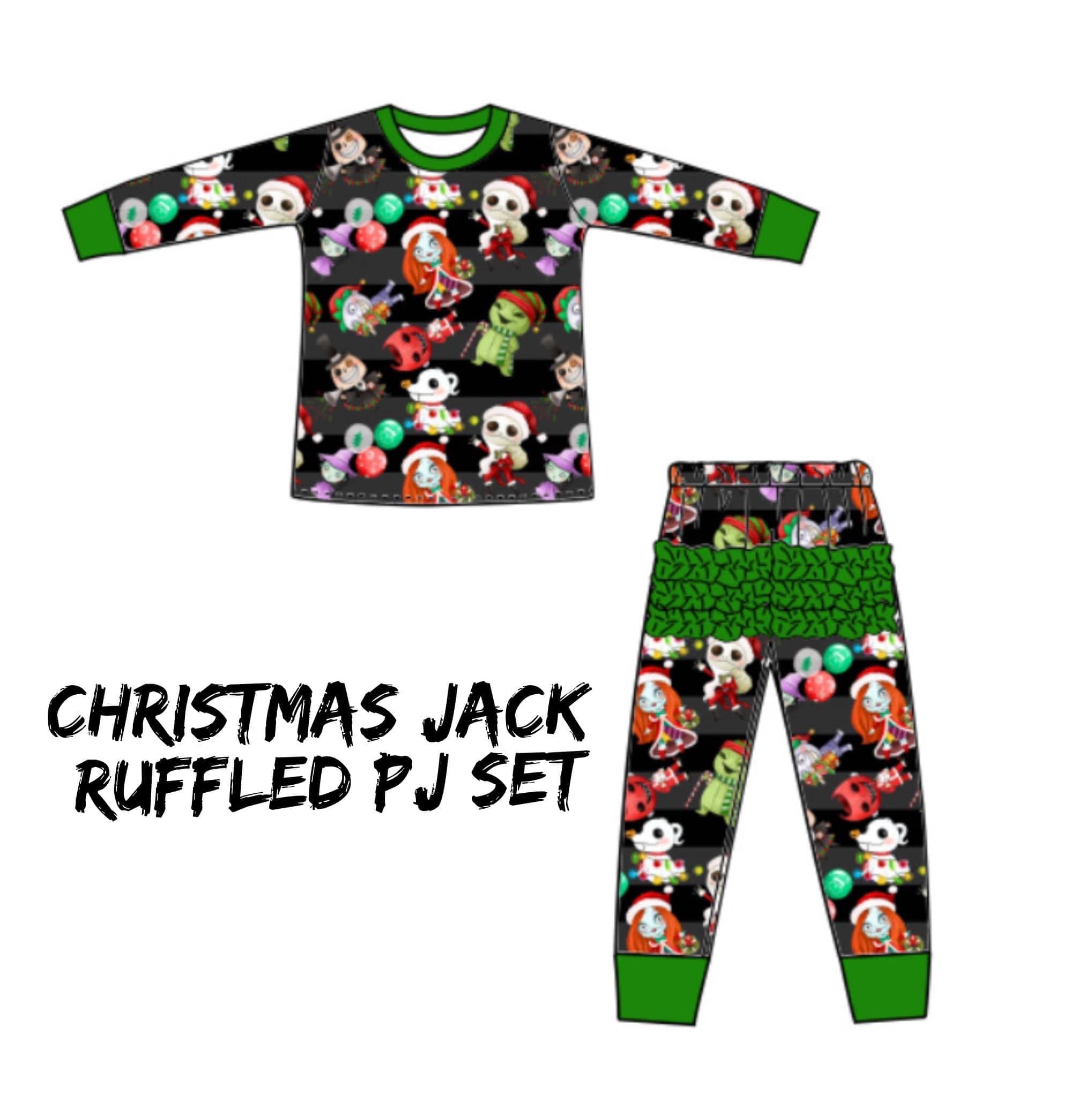 Christmas Jack Ruffled pj set