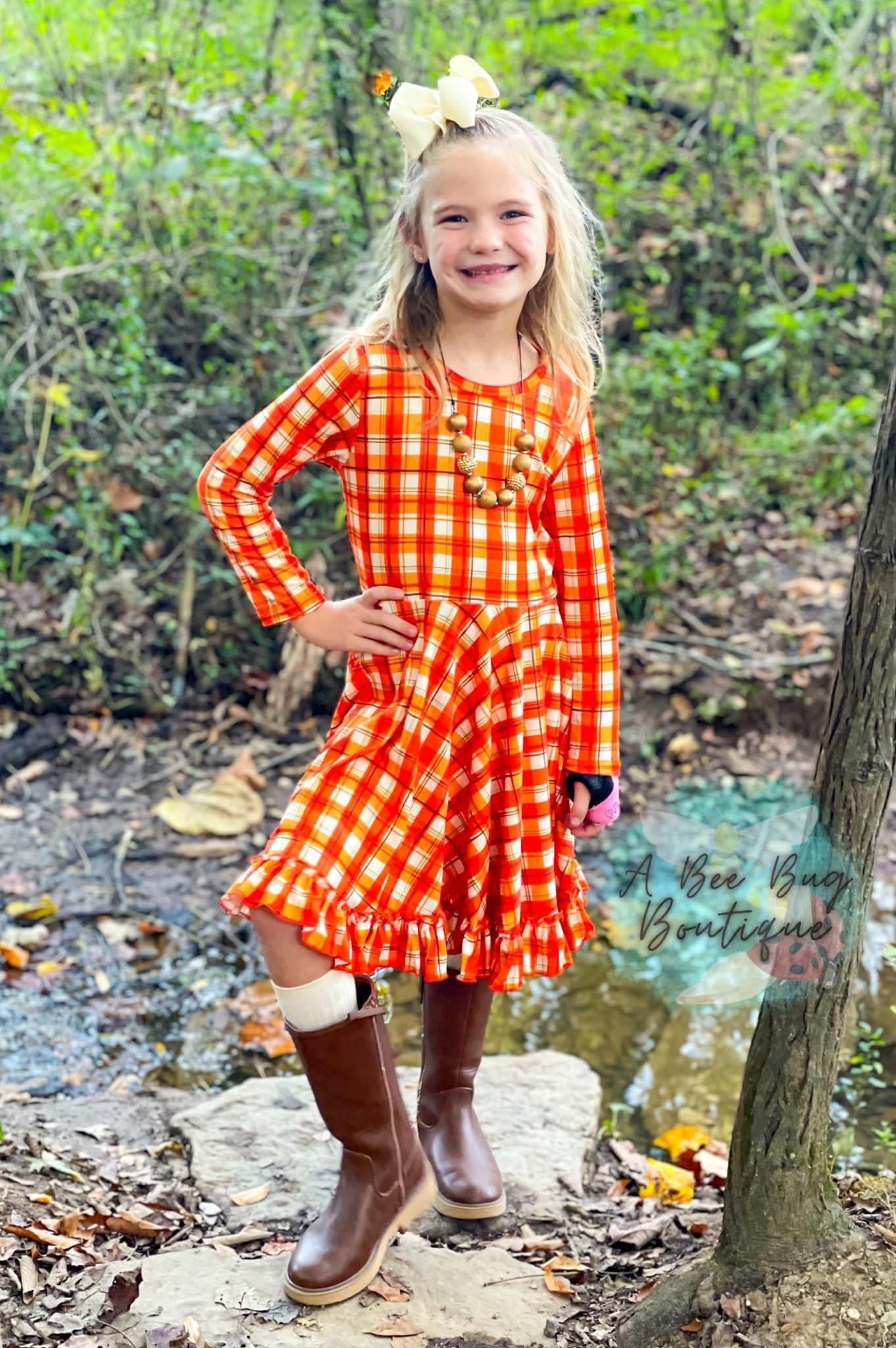 Harvest Plaid Twirl Dress