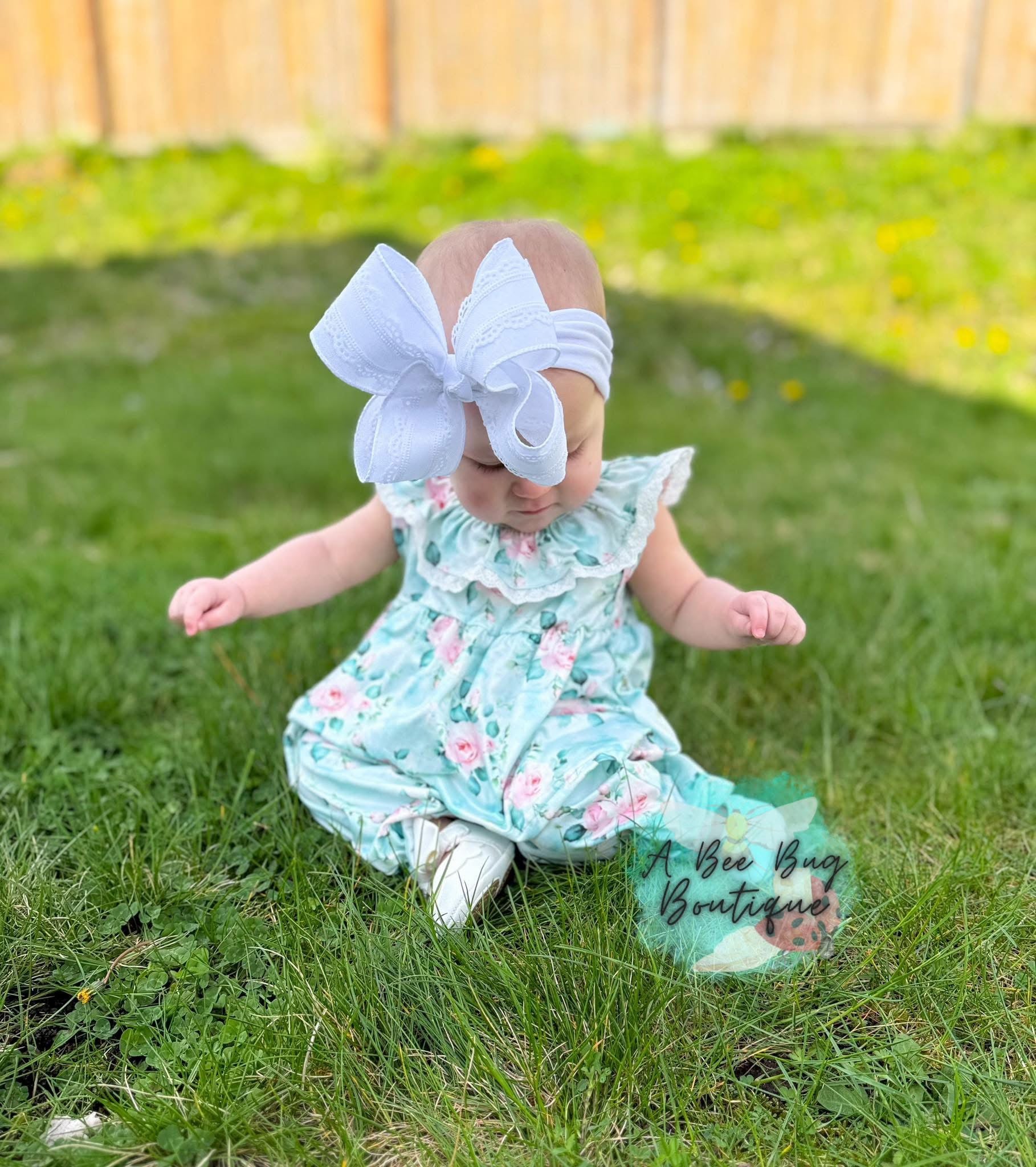 Spring Sage Floral Romper