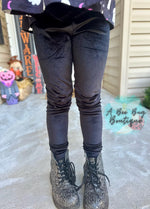 Load image into Gallery viewer, Black Crushed Velvet Leggings
