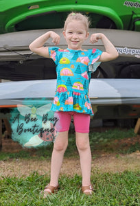 Campsite Fun Peplum Top