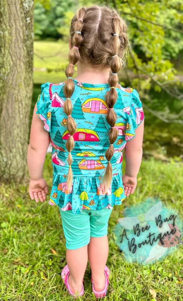 Campsite Fun Peplum Top