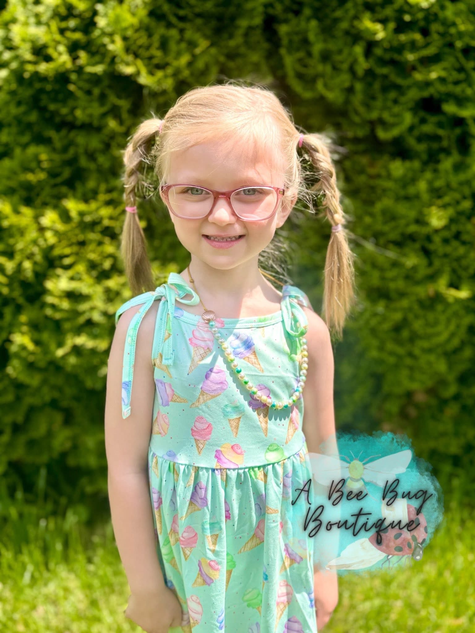 Sweet Scoops Tie Shoulder Dress