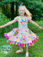 Load image into Gallery viewer, Rainbow Scholar Twirl Dress
