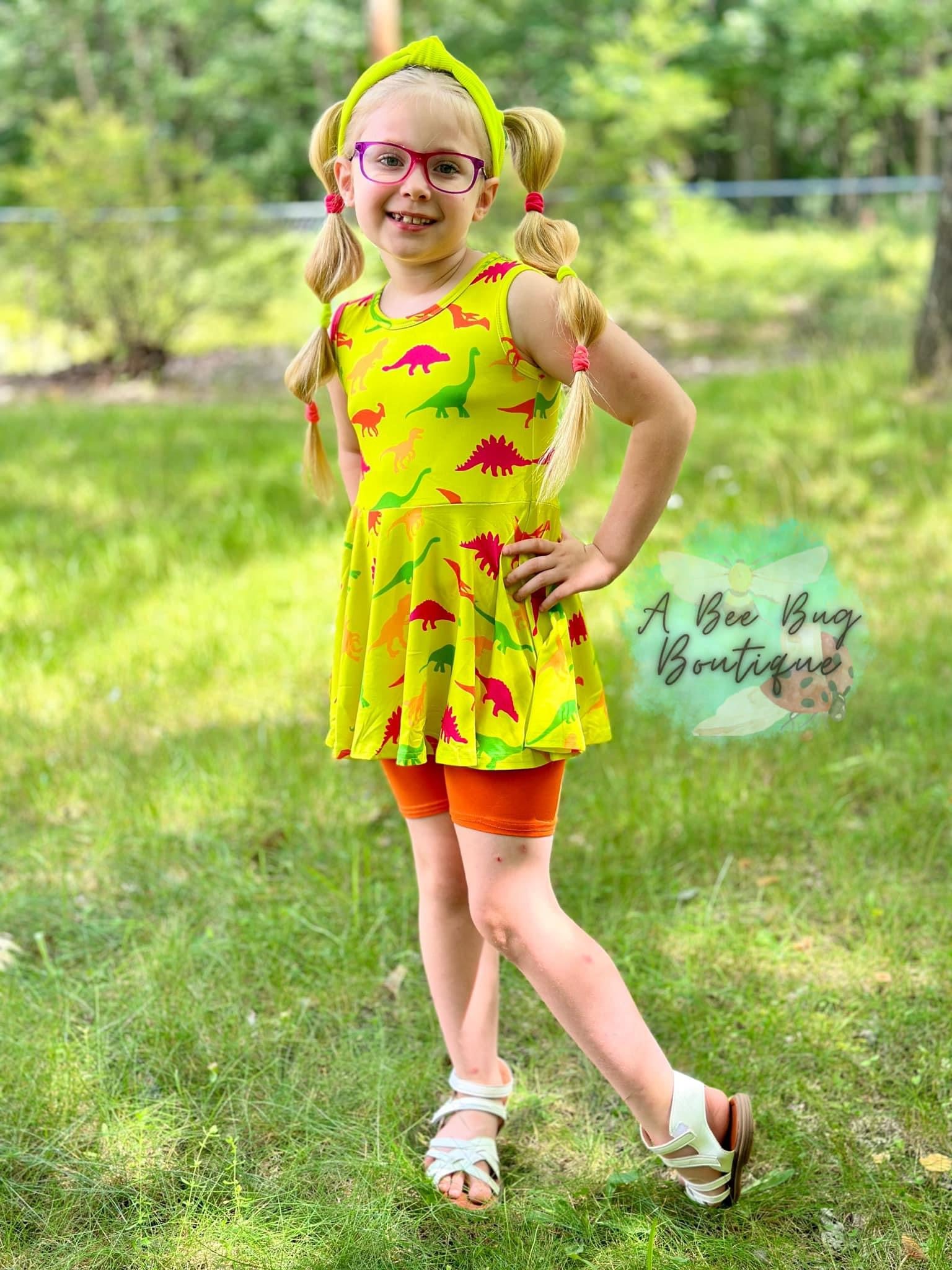 Neon Dinos Peplum Top