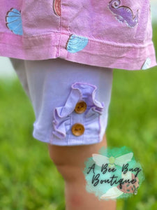 Lavender Button Shorts