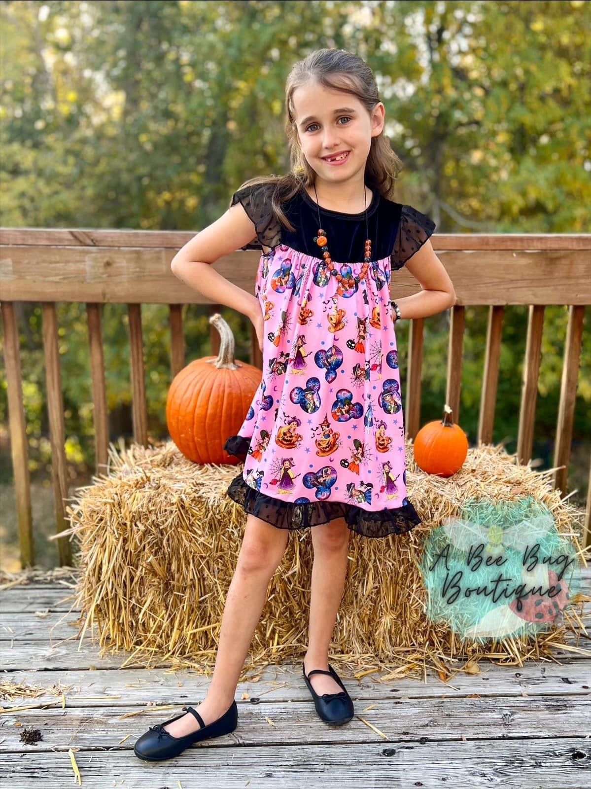 Pumpkin Princesses Velvet Dress