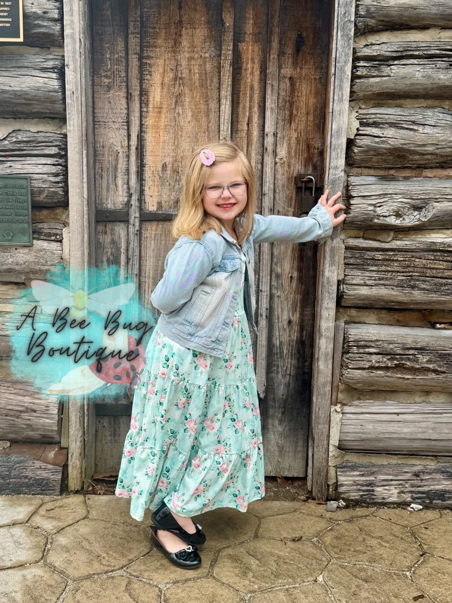 Spring Sage Floral Maxi Dress