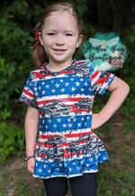 Load image into Gallery viewer, Freedom Cars Peplum Top
