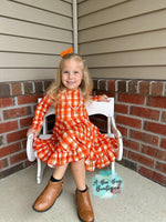 Load image into Gallery viewer, Harvest Plaid Twirl Dress
