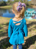 Load image into Gallery viewer, Teal Crossback Peplum
