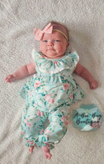 Load image into Gallery viewer, Spring Sage Floral Romper
