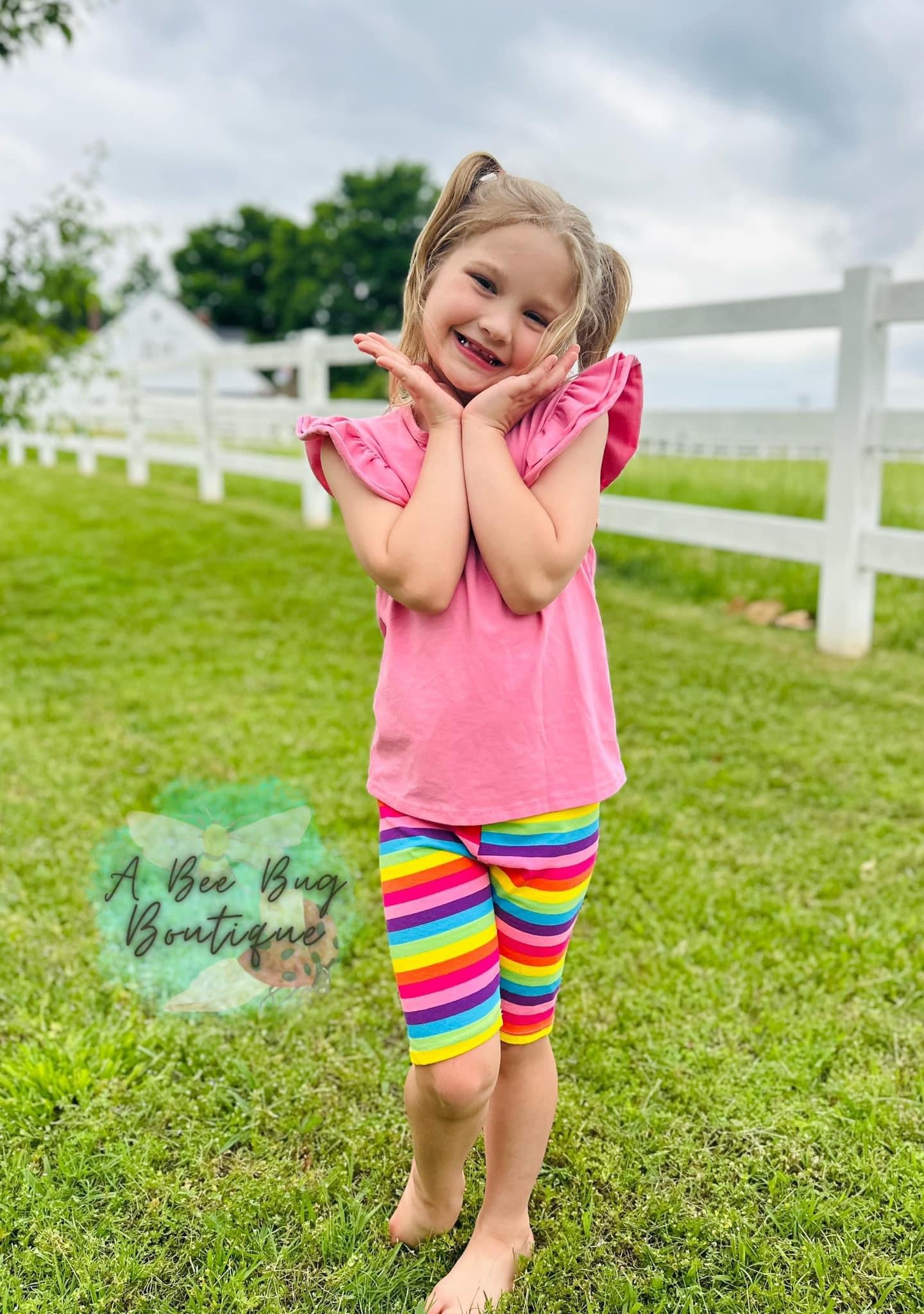 Rainbow Stripe Biker Shorts