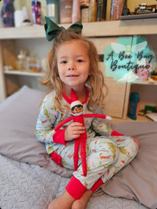 Christmas Thief Ruffled pj set