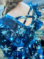 Load image into Gallery viewer, Snowflake Magic Crossback Twirl Dress
