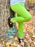 Load image into Gallery viewer, Neon Lime Button Leggings
