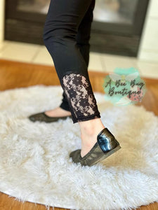 Black Lace Insert Leggings