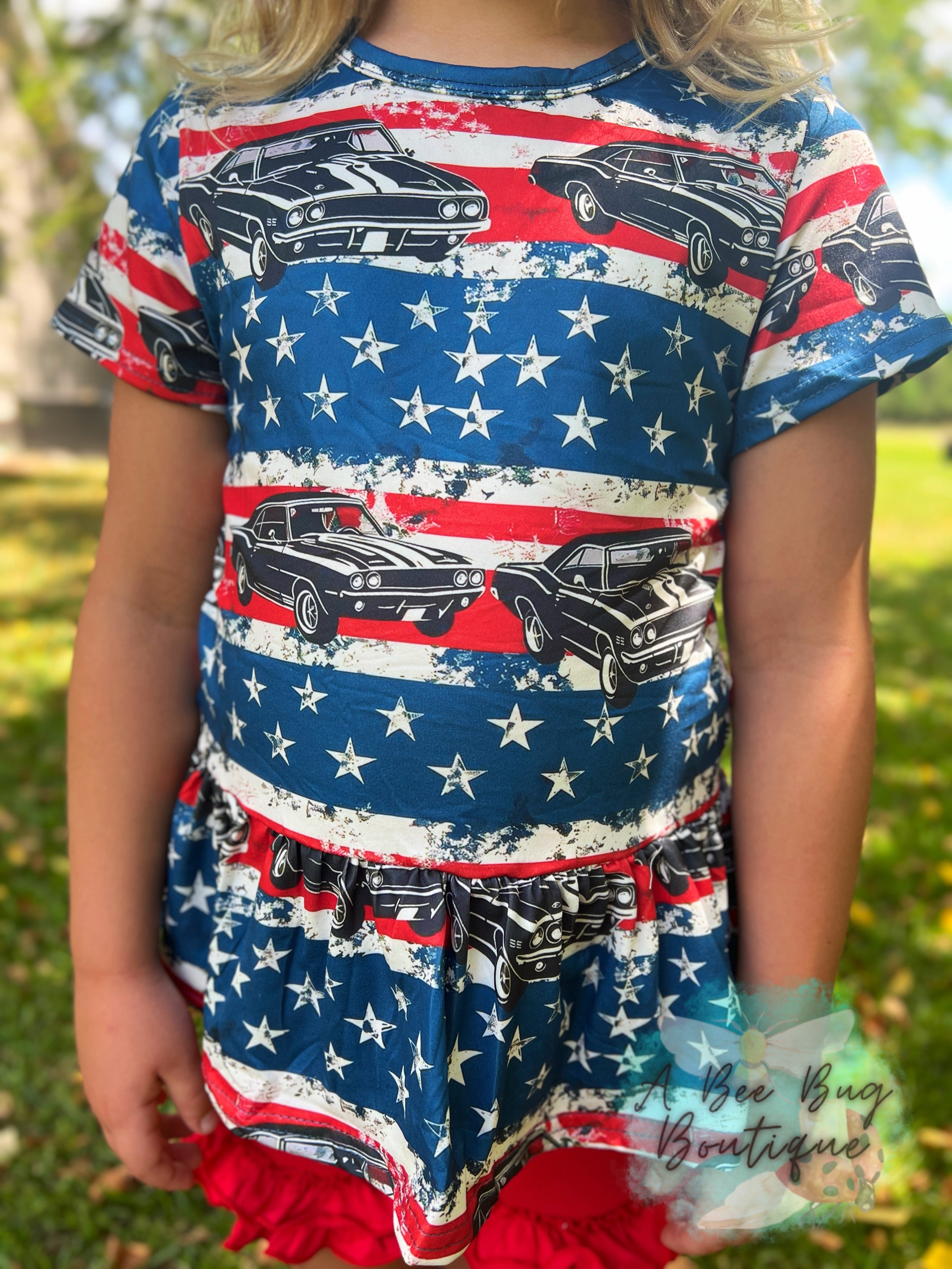 Freedom Cars Peplum Top