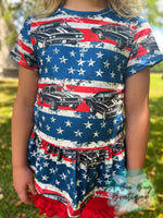 Load image into Gallery viewer, Freedom Cars Peplum Top
