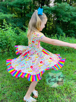 Load image into Gallery viewer, Rainbow Scholar Twirl Dress
