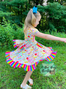 Rainbow Scholar Twirl Dress