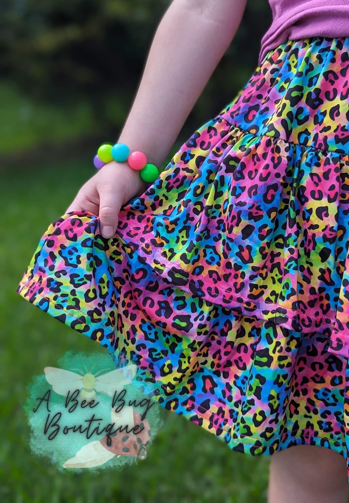 Neon Leopard Skort