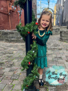 Emerald Green Velvet Dress