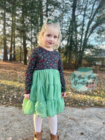 Load image into Gallery viewer, Winterberry Sage Swiss Dots Dress
