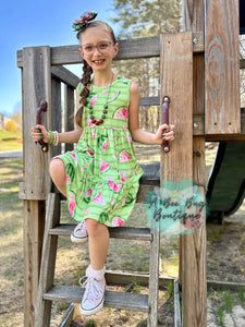 Watermelon Whirl Tiered Dress