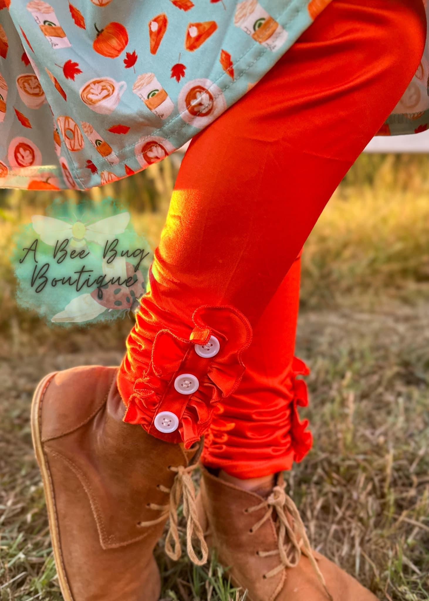 Pumpkin Spice Button Leggings