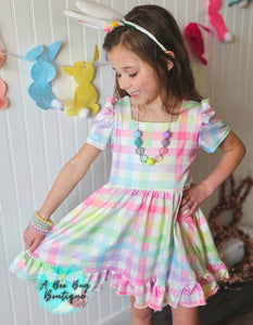 Rainbow Plaid Twirl