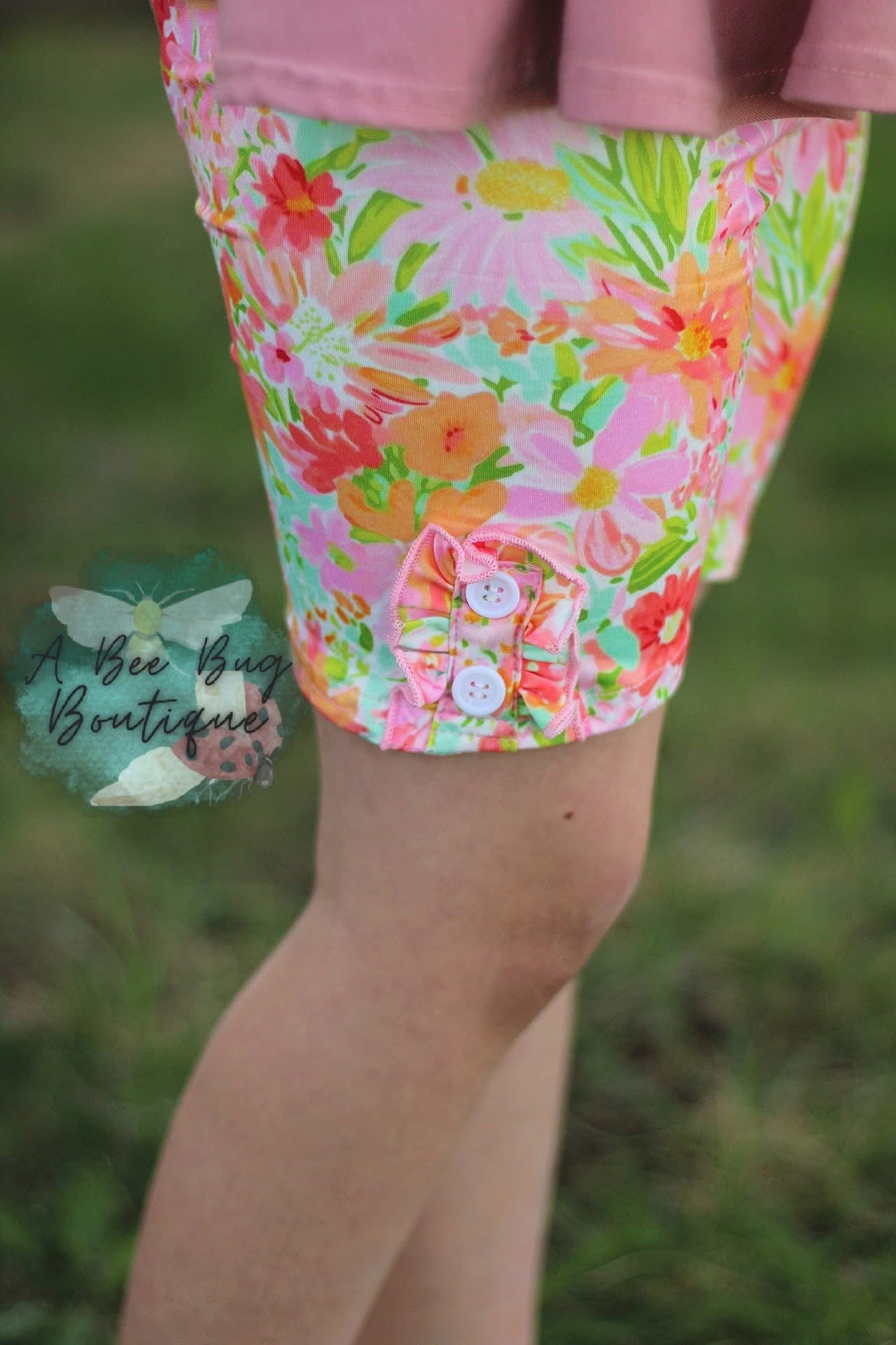 Tropical Blooms Button Shorts