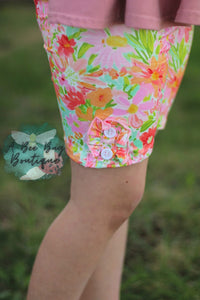 Tropical Blooms Button Shorts
