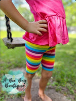 Load image into Gallery viewer, Rainbow Stripe Biker Shorts
