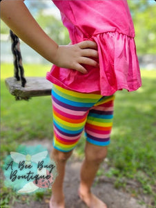 Rainbow Stripe Biker Shorts