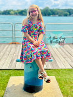 Load image into Gallery viewer, Neon Tie Dye Cold Shoulder Dress
