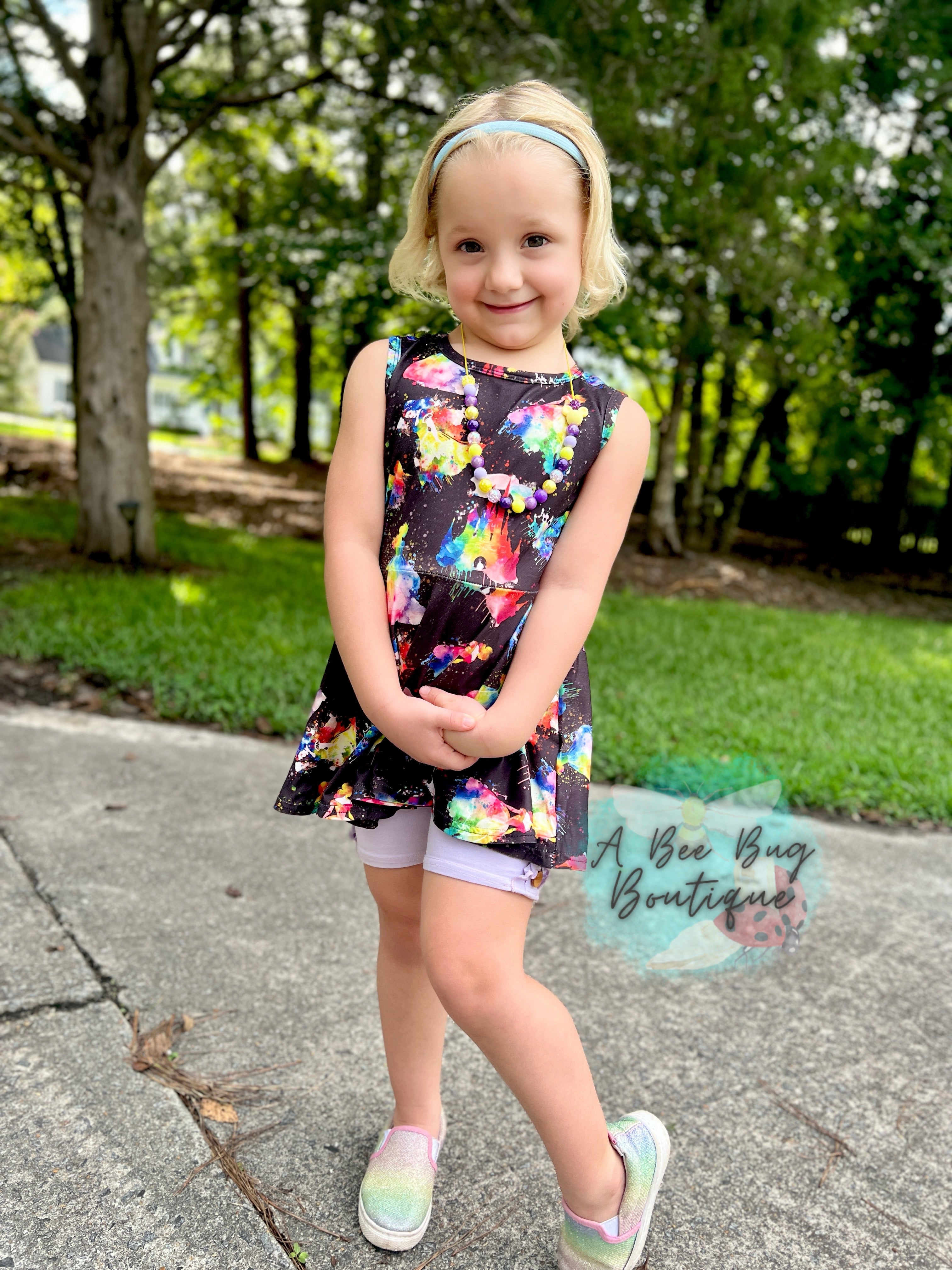 Watercolor Princess Peplum Top