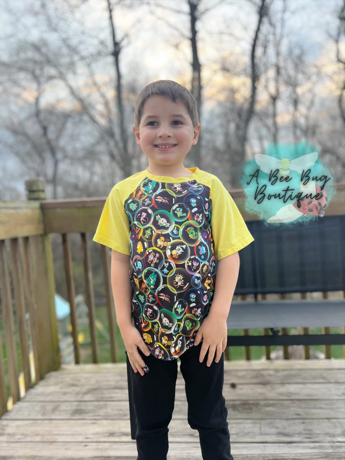 Pika Bubbles Raglan Tee
