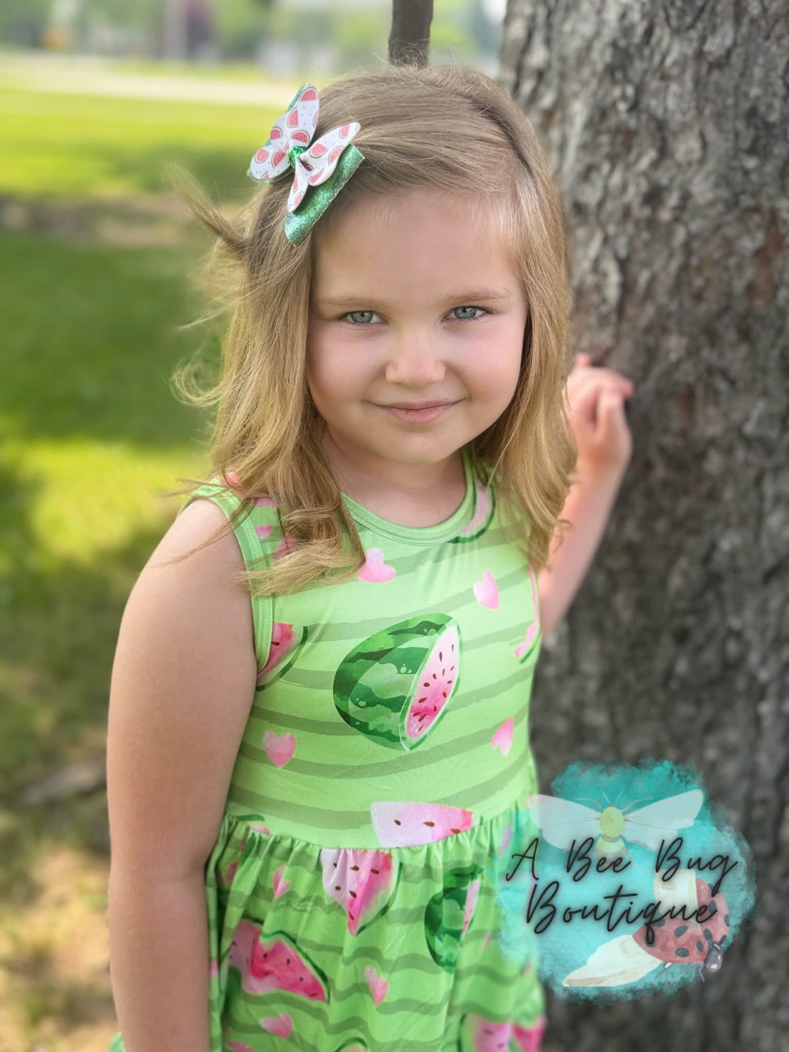 Watermelon Whirl Tiered Dress