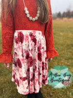 Load image into Gallery viewer, Red Roses Lace Sleeve Twirl
