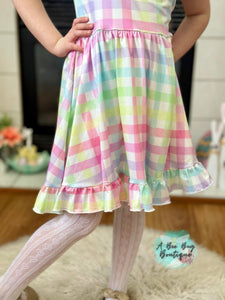 Rainbow Plaid Twirl