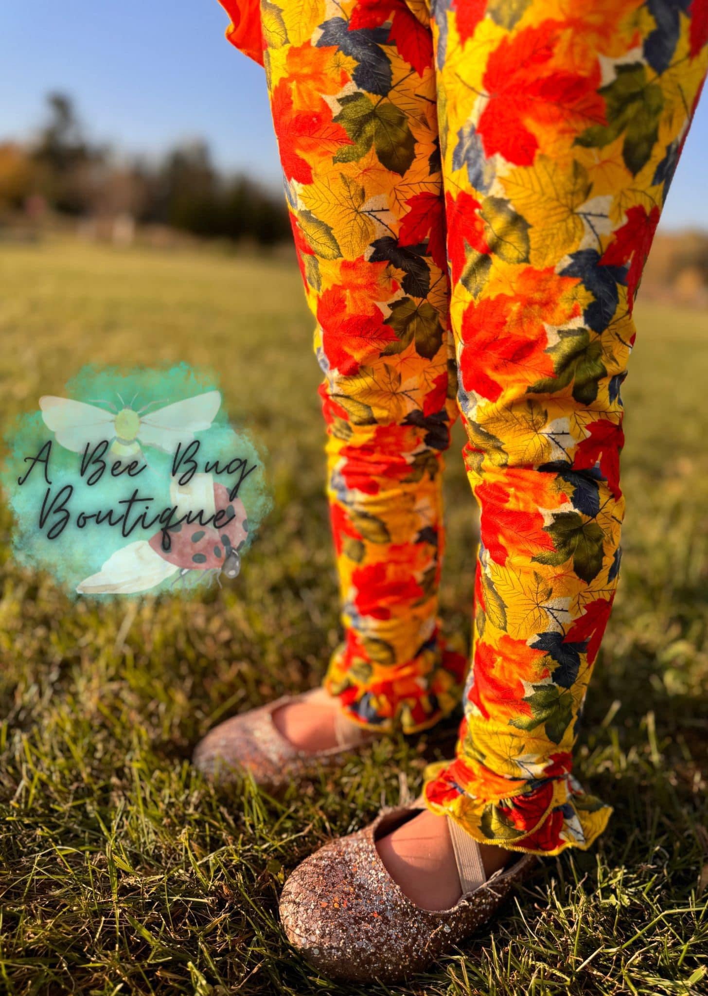 Colors of Fall Cross Flutter Leggings