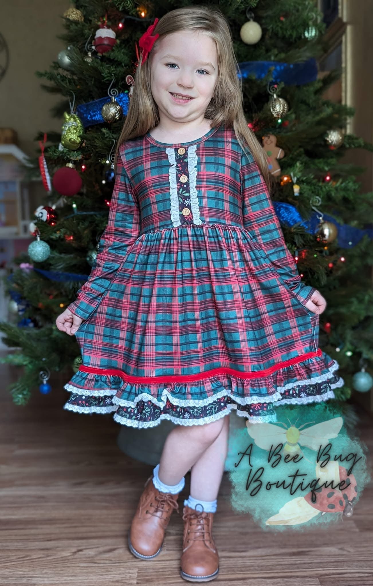 Classic Christmas Plaid Dress