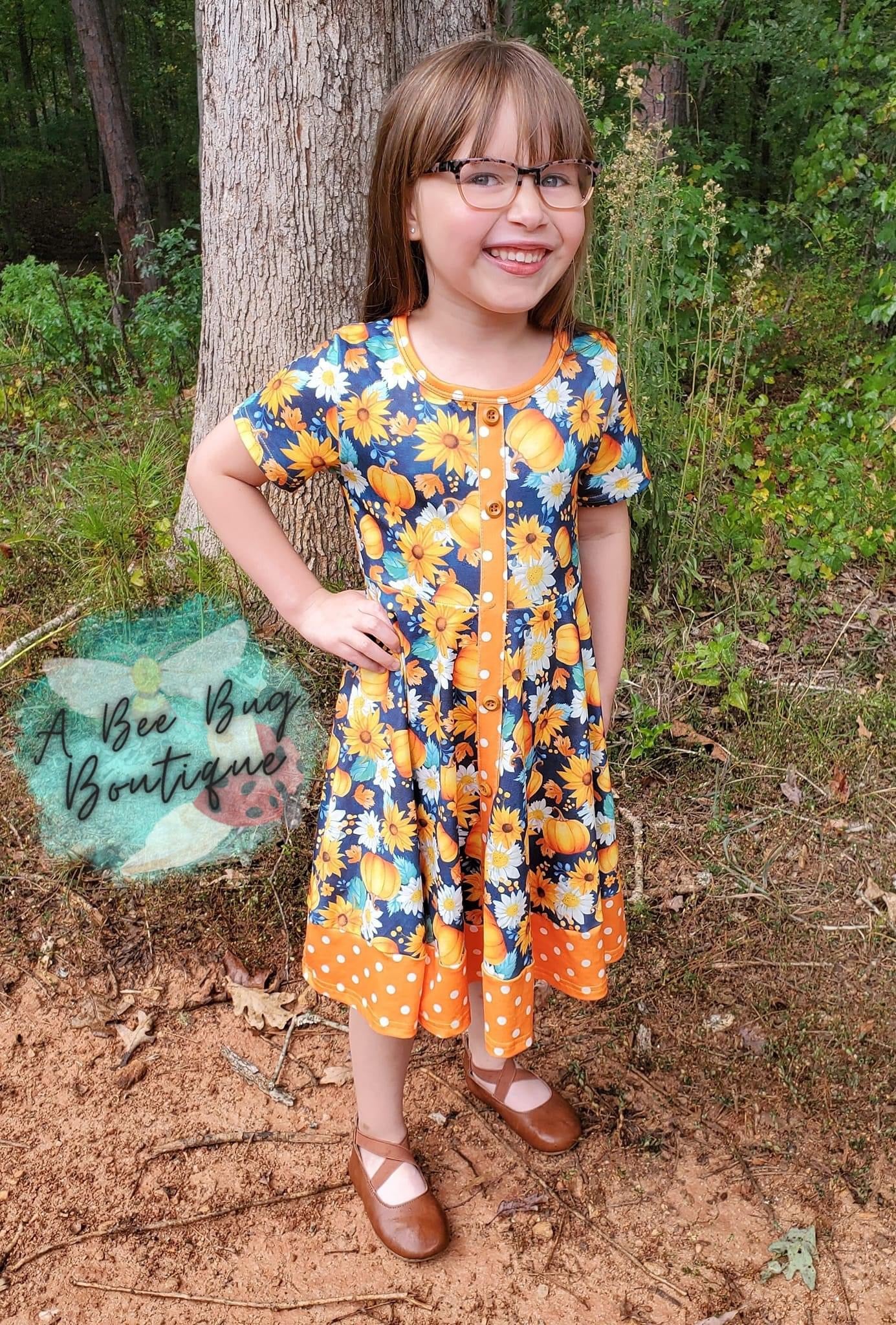 Autumn Splendor Button Dress