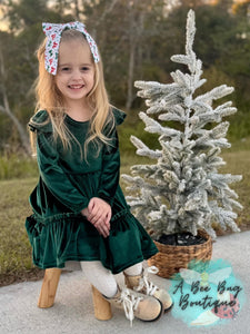 Emerald Green Velvet Dress